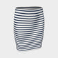 Striped Fitted Skirt - Navy on White - SummerTies