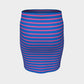 Striped Fitted Skirt - Pink on Blue - SummerTies