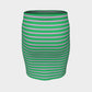 Striped Fitted Skirt - Light Pink on Green - SummerTies