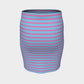 Striped Fitted Skirt - Pink on Light Blue - SummerTies