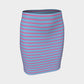 Striped Fitted Skirt - Pink on Light Blue - SummerTies