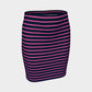 Striped Fitted Skirt - Pink on Navy - SummerTies