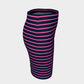 Striped Fitted Skirt - Pink on Navy - SummerTies