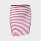 Striped Fitted Skirt - Pink on White - SummerTies