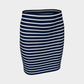 Striped Fitted Skirt - White on Navy - SummerTies