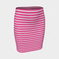 Striped Fitted Skirt - White on Pink - SummerTies