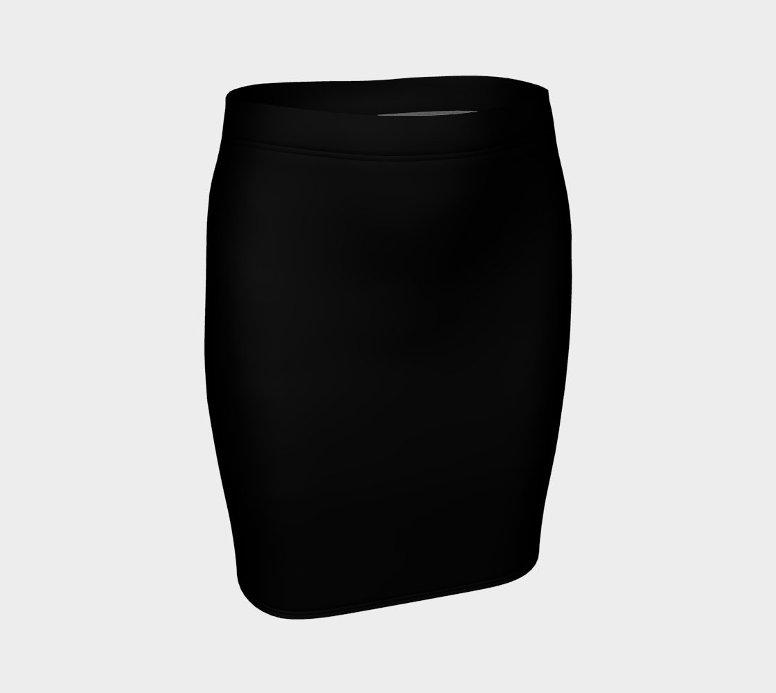 Solid Fitted Skirt - Black - SummerTies