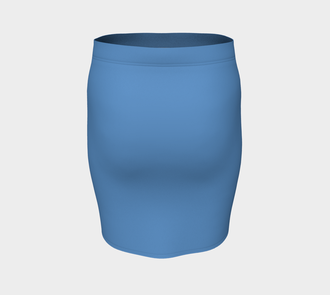 Solid Fitted Skirt - Blue - SummerTies