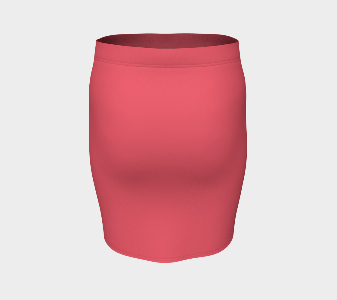 Solid Fitted Skirt - Coral - SummerTies