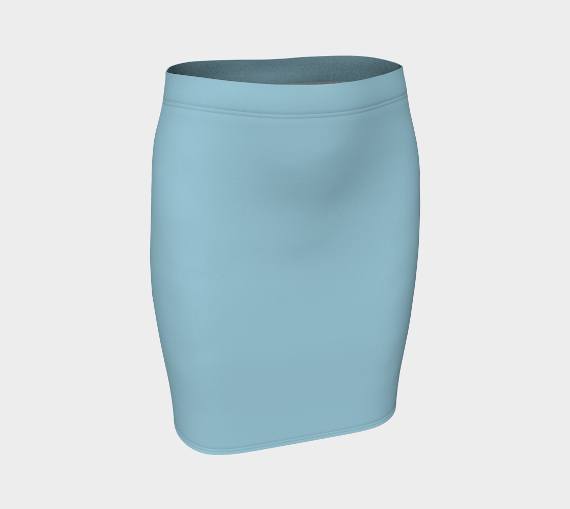 Solid Fitted Skirt - Light Blue - SummerTies