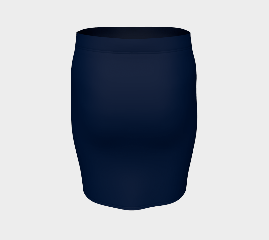 Solid Fitted Skirt - Navy - SummerTies