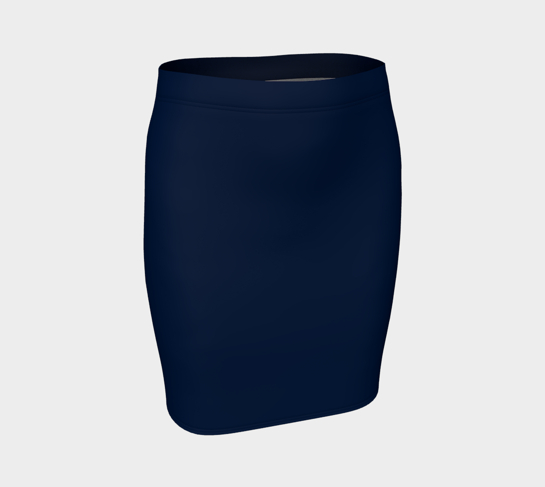 Solid Fitted Skirt - Navy - SummerTies