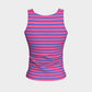 Striped Fitted Tank Top - Blue on Pink - SummerTies