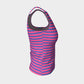 Striped Fitted Tank Top - Blue on Pink - SummerTies