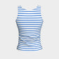 Striped Fitted Tank Top - Blue on White - SummerTies