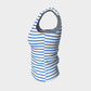 Striped Fitted Tank Top - Blue on White - SummerTies