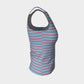 Striped Fitted Tank Top - Darker Coral on Light Blue - SummerTies