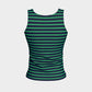 Striped Fitted Tank Top - Green on Navy - SummerTies