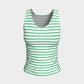 Striped Fitted Tank Top - Green on White - SummerTies