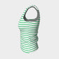 Striped Fitted Tank Top - Green on White - SummerTies