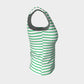 Striped Fitted Tank Top - Green on White - SummerTies