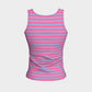 Striped Fitted Tank Top - Light Blue on Pink - SummerTies