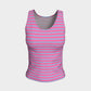 Striped Fitted Tank Top - Light Blue on Pink - SummerTies