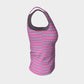 Striped Fitted Tank Top - Light Blue on Pink - SummerTies