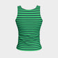 Striped Fitted Tank Top - Navy on Green - SummerTies