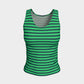 Striped Fitted Tank Top - Navy on Green - SummerTies