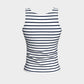 Striped Fitted Tank Top - Navy on White - SummerTies