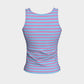 Striped Fitted Tank Top - Pink on Light Blue - SummerTies