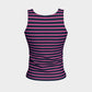 Striped Fitted Tank Top - Pink on Navy - SummerTies