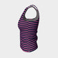 Striped Fitted Tank Top - Pink on Navy - SummerTies