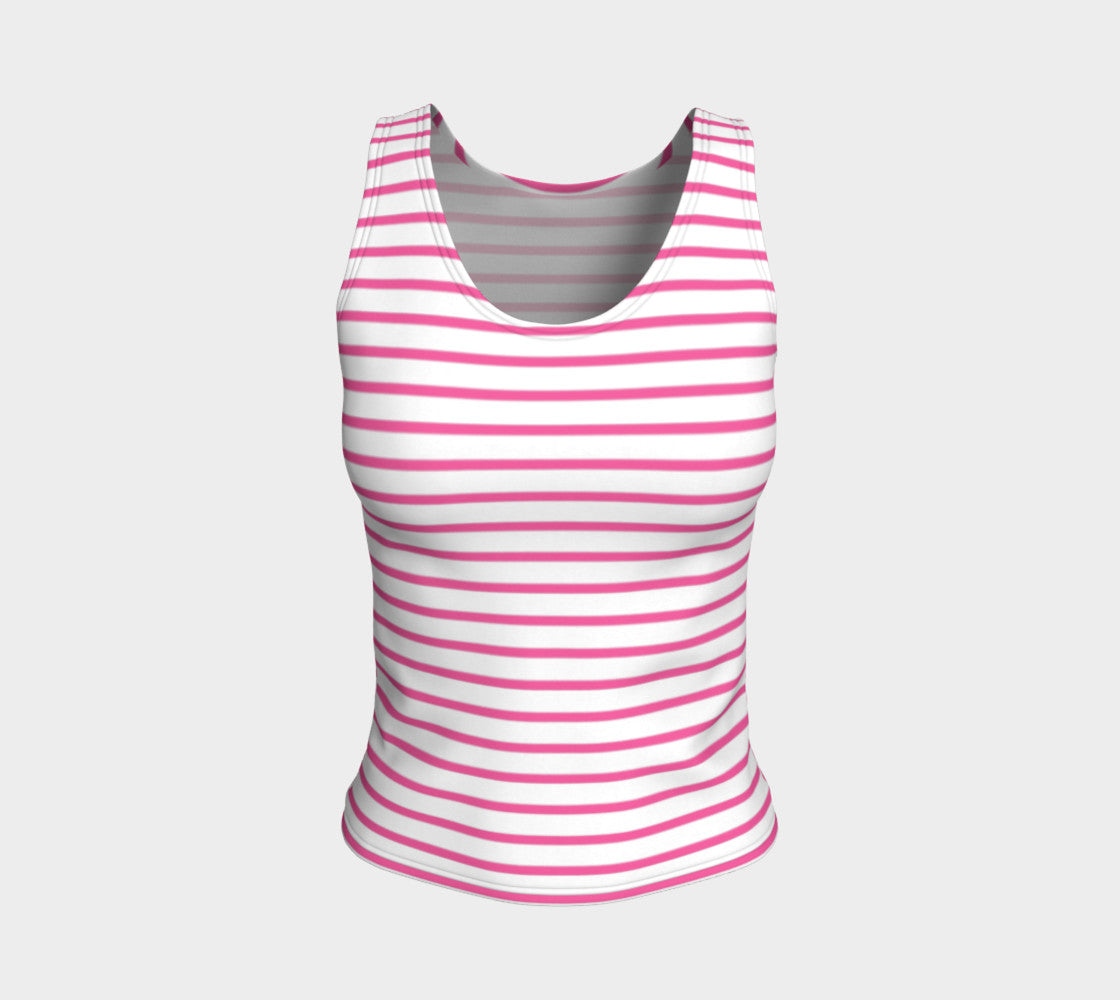 Striped Fitted Tank Top - Image 1