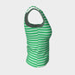 Striped Fitted Tank Top - White on Green - SummerTies
