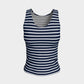 Striped Fitted Tank Top - White on Navy - SummerTies
