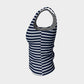 Striped Fitted Tank Top - White on Navy - SummerTies