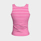 Striped Fitted Tank Top - White on Pink - SummerTies
