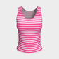 Striped Fitted Tank Top - White on Pink - SummerTies