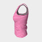 Striped Fitted Tank Top - White on Pink - SummerTies