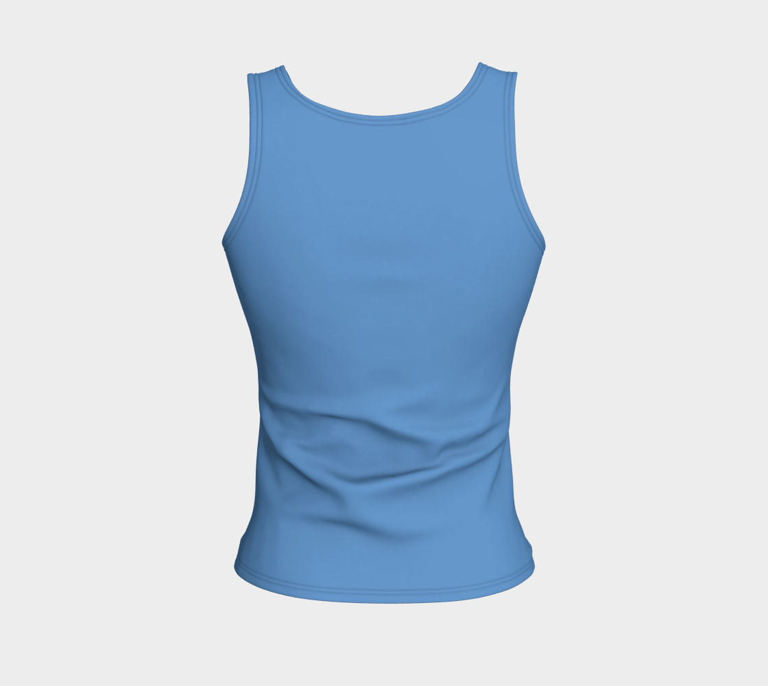 Solid Fitted Tank Top - Blue - SummerTies