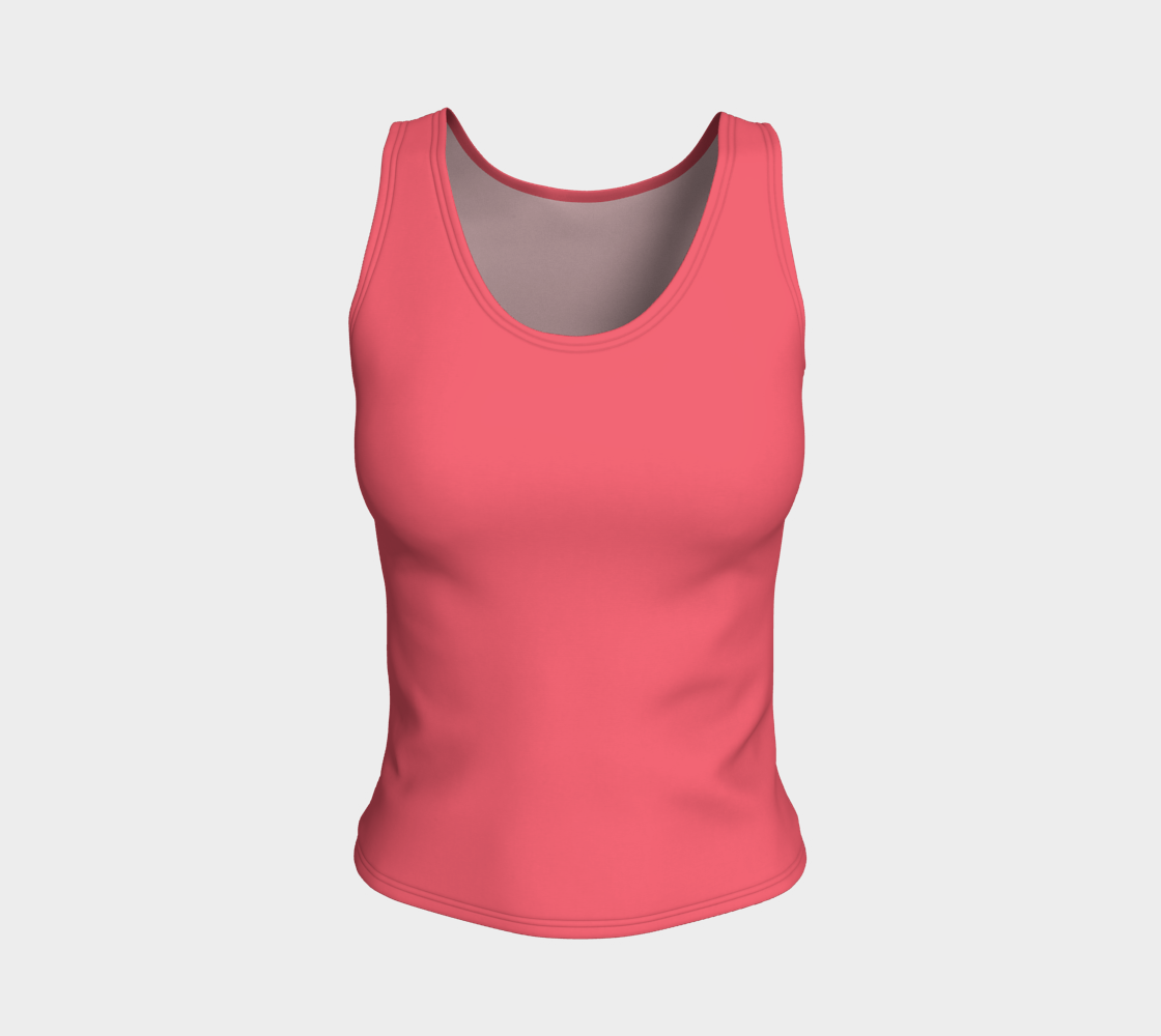 Solid Fitted Tank Top - Coral - SummerTies