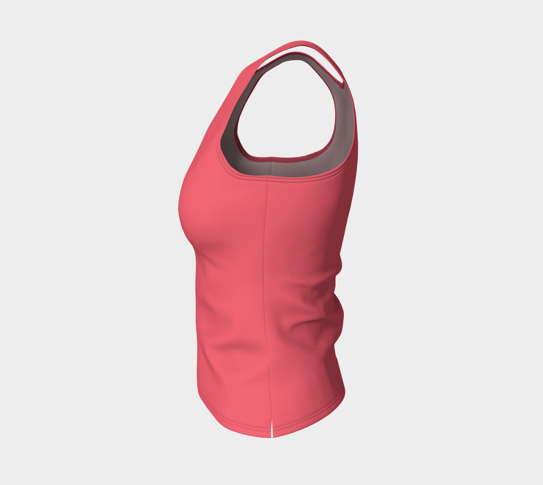 Solid Fitted Tank Top - Coral - SummerTies