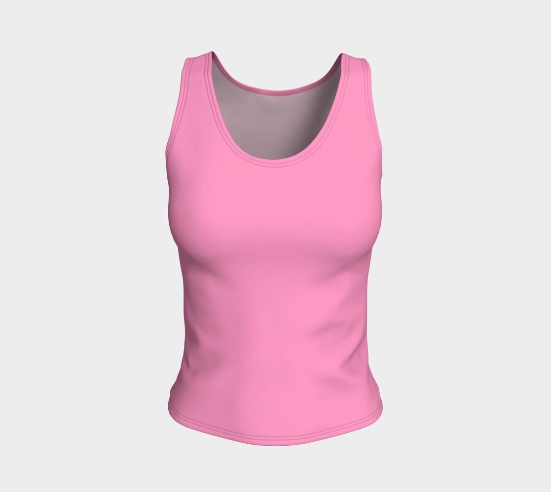 Solid Fitted Tank Top - Light Pink - SummerTies