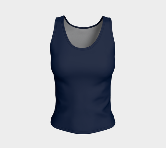 Solid Fitted Tank Top - Navy - SummerTies