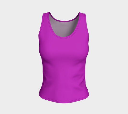 Solid Fitted Tank Top - Purple - SummerTies