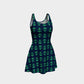 Anchor Toss Flare Dress - Green on Navy - SummerTies