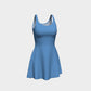 Solid Flare Dress - Blue