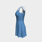Solid Flare Dress - Blue